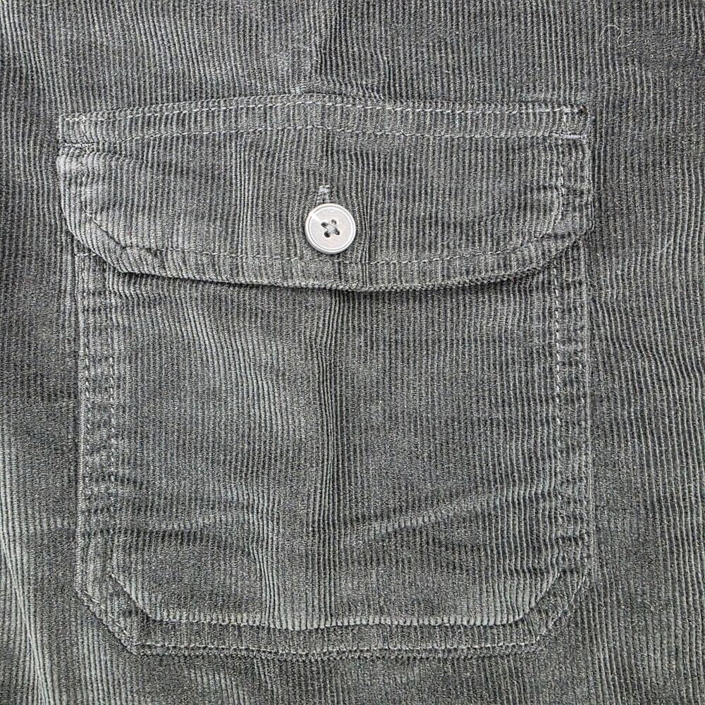 Offline Aerie Shacket Womens XS Black Gray Corduroy 1/2 Zip Utility Oversized - Picture 13 of 16